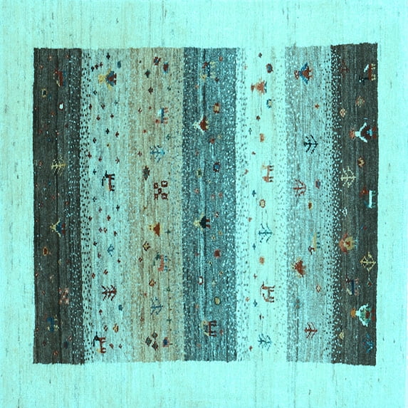 Ahgly Company Indoor Square Solid Light Blue Modern Area Rugs, 4' Square