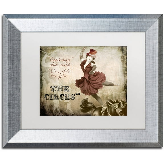 Trademark Fine Art "Join The Circus" Canvas Art by Color Bakery White Matte, Silver Frame