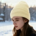 thumbnail image 2 of Winter Beanie Hats for Men Women, Warm and Soft Knitted Hats, Protective Hairstyles and Keep Warm, Seasonal Gifts for Family (Beige), 2 of 5