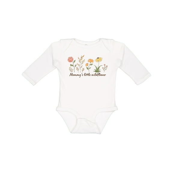 Inktastic Mommy's Little Wildflower Boys or Girls Long Sleeve Baby Bodysuit