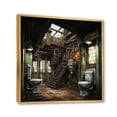 thumbnail image 2 of Designart "Toilet Industrial gracefulness Mixed II" Bath & Laundry Floater Framed Wall Decor, 2 of 7