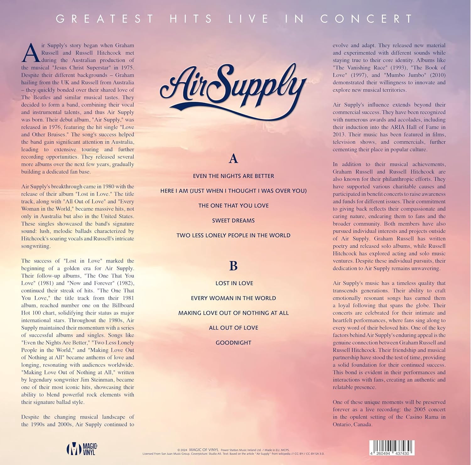 Air Supply Air Supply - Greatest Hits Live In Concert - Limitiert r. Swirl (Vinyl Record)