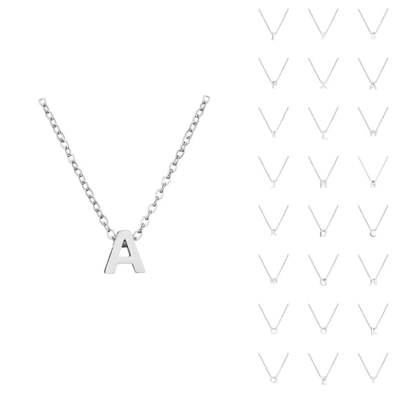 Initial Necklaces for Women Men A-Z Silver Personalized Name Pendant Charm Necklace Fashion Jewelry Accessories Gift