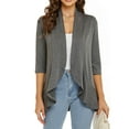 thumbnail image 6 of jsaierl Womens Open Front 3/4 Sleeve Cardigans Draped Ruffles Duster Lightweight Fall Cardigans for Women 2024, 6 of 7
