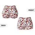 thumbnail image 3 of Sigee Red Food Print Women's High Waist Workout Shorts - Squat Proof, Tummy Control, Yoga and Gym Activewear-Medium, 3 of 9