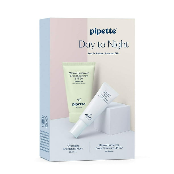Pipette Day to Night Kit (SPF 50 mineral sunscreen + Overnight