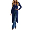 thumbnail image 5 of Feancey Long Cardigans for Women Lightweight Knit Dusters V Neck Button Up Sweaters Solid Color Fashion Jackets Elegant Office Work Jacket Blue M, 5 of 7