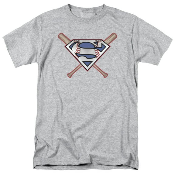 Superman Men's Crossed Bats T-shirt Large Gray