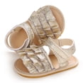 thumbnail image 4 of Uccdo Newborn Baby Girls Sequins Sandals Infants Prewalker First Walkers Flats Shoes 0-18M, 4 of 8
