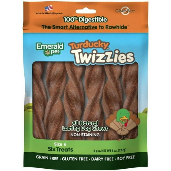 Emerald Pet Turducky Twizzies Natural Dog Chews [Dog, Treats Bulk] 6 count