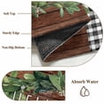 thumbnail image 6 of Farmhouse Green Garland Round Area Rug 4Ft Washable Circle Rugs for Bedroom Dining Room, Spring Black Plaid Wood Grain Non-Slip Carpet Floor Mats Indoor Outdoor Carpet Runner Aesthetic Home Decor, 6 of 8