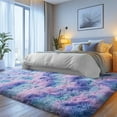 thumbnail image 7 of ZENELESS Large Fluffy Area Rugs for Living Room,8x10 Shag Rectangular Carpets for Bedroom, Tie-Dye Blue Rainbow, 7 of 7