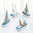thumbnail image 2 of Adornos artesanales de vela de 14 cm, modelo de barco de vela de madera de estilo mediterráneo, accesorios de decoración del hogar, regalos de decoración de sala de estar, 2 of 5