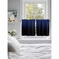 thumbnail image 3 of Navy Blue Black Ombre 2 Panel Kitchen Curtains for Small Windows, Modern Abstract Striped Gradient Bathroom Tier Curtain, Short Window Treatment for Bedroom/Living Room 55"x36", 3 of 6