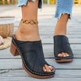 thumbnail image 6 of Sandles for Women Women's Fashionable Casual Spring And Summer Trendy Solid Color Half-Covered Head High-Heeled Slippers,Black,39, 6 of 9