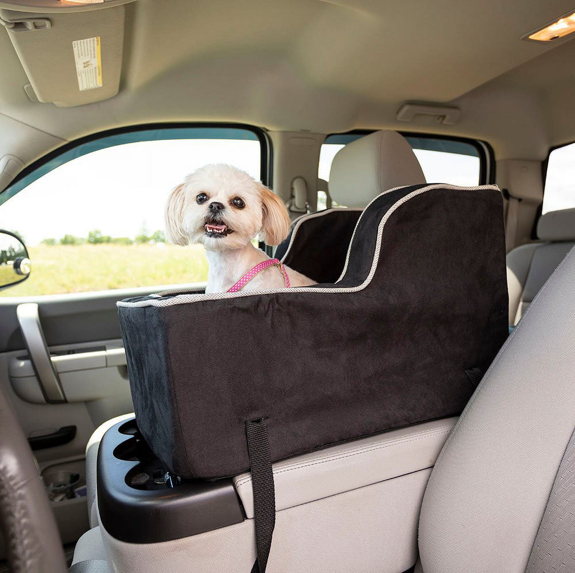 Snoozer Pet Products Luxury High-Back Console Dog Car Seat, Large,  Black, Luxury Microsuede