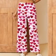thumbnail image 2 of zbxnLI Plus Size Pajama Pants for Women Heart Printed Pjs Sleep Pants Comfort Waist Wide Leg Lounge Pants, 2 of 6