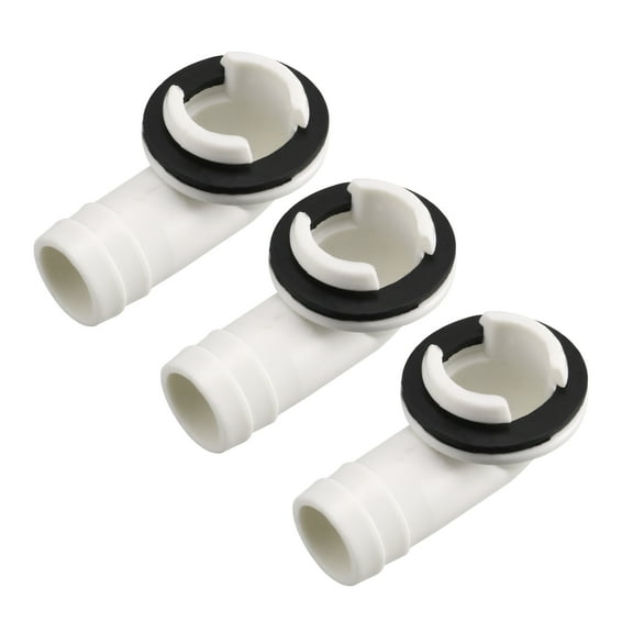 Uxcell Air Conditioner Drain Hose Connector Elbow Fitting with Ring  Rubber  White 3 Pcs