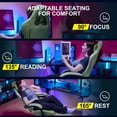 thumbnail image 3 of GTPLAYER Ergonomic High Back Pocket Spring Cushion Gaming Chair with Footrest & Linkage Armrests, Green, 3 of 8