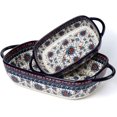 thumbnail image 1 of ONECCI Baking Dish Ceramic Baking Pan Blue Casserole Dish Rectangular Baking Set 2pcs Bakeware Sets Lasagna Pan Baking Dishes for oven (Blue plasma grass), 1 of 7