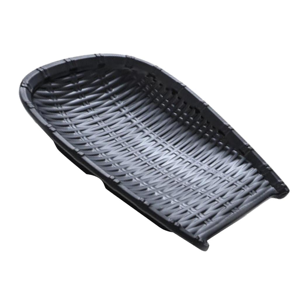 Fiocias Rattan Wicker Basket Hand Knitting Box Woven Black 28cm
