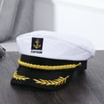thumbnail image 6 of BESTOYARD Adult Yacht Boat Ship Sailor Captain Costume Hat Navy Marine Admiral (White), 6 of 10