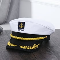 Navy Hat, Adult Yacht Boat Ship Sailor Captain Costume Hat Navy Marine Admiral (White)