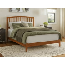 Mission King Solid Wood Low Profile Platform Bed in Light Toffee