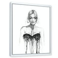 thumbnail image 3 of Designart 'Black and White Portrait of Woman Wearing Evening Dress' Modern Framed Canvas Wall Art Print, 3 of 5