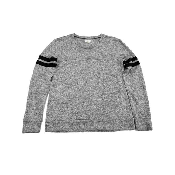 Womens Grey Black Stripes Long Sleeve Sweatshirt T-Shirt Shirt Top M