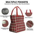 thumbnail image 3 of Red and Green Christmas Plaid Pattern Drawstring Lunch Bag Women - Drawstring Lunch Bag Insulated for Work Office - Stain-Resistant Large Lunchbags for Women with Multi-Pockets, 3 of 6