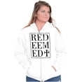 thumbnail image 4 of Redeemed Cross Christian Faith Unisex Fleece Graphic Zip Up Hoodie Brisco Brands 3X, 4 of 5