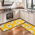 thumbnail image 3 of Kitchen Rugs Sets Of 2,Yellow Daisy Flower White Blooms Pattern Anti Fatigue Kitchen Mat Rugs Non Slip Washable,Decorative Kitchen Floor Mats for Kitchen,Sink,Laundry,17"x47"+17"x47", 3 of 5