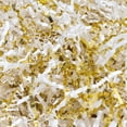 thumbnail image 1 of Trozo de papel arrugado, blanco y dorado, 1 kg, para rellenar cajas de regalo, 1 of 4