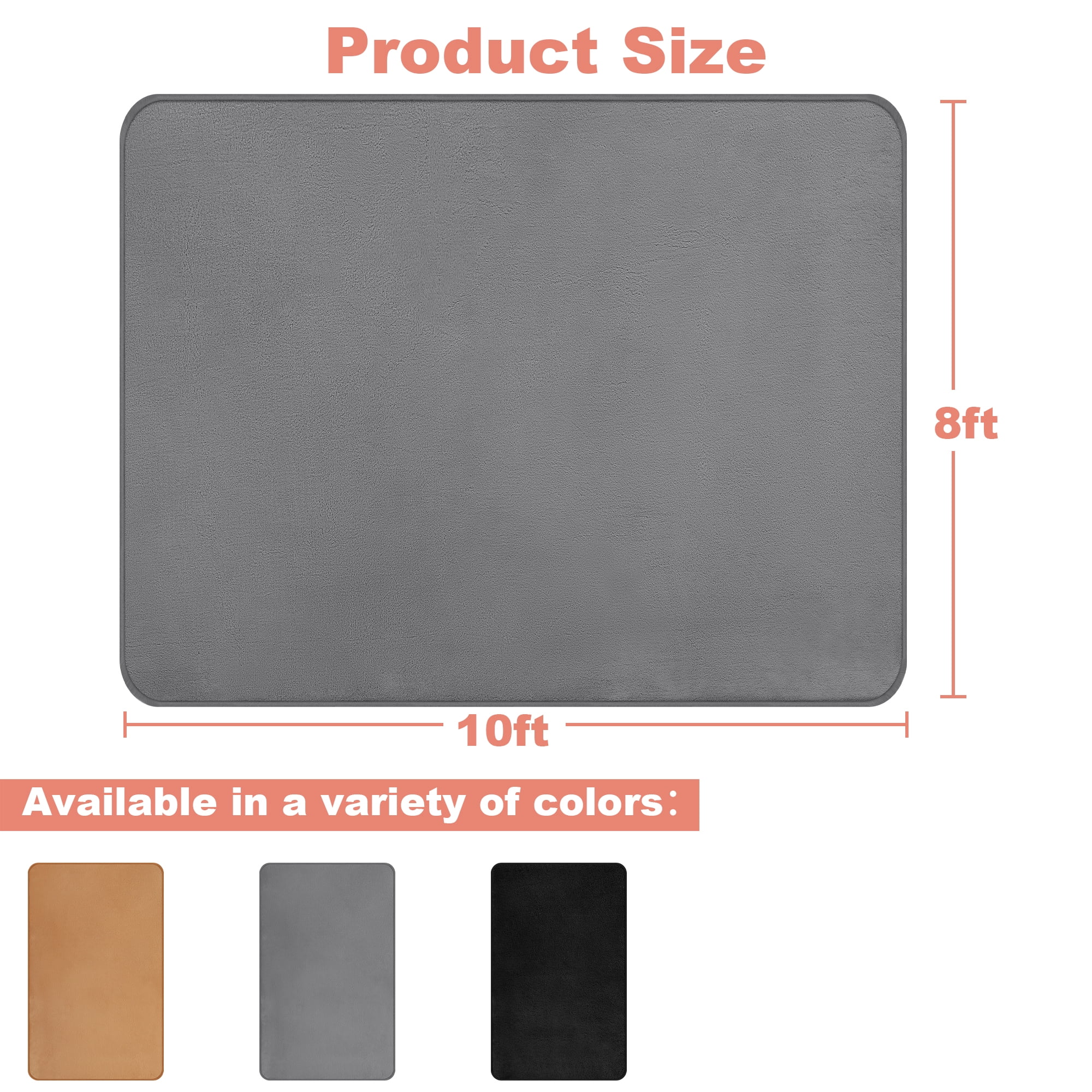 Nefoso Low Pile Area Rug, 8ft x 10ft Soft Fluffy Area Rugs for Living Room Bedroom Decor Carpet, Light Gray