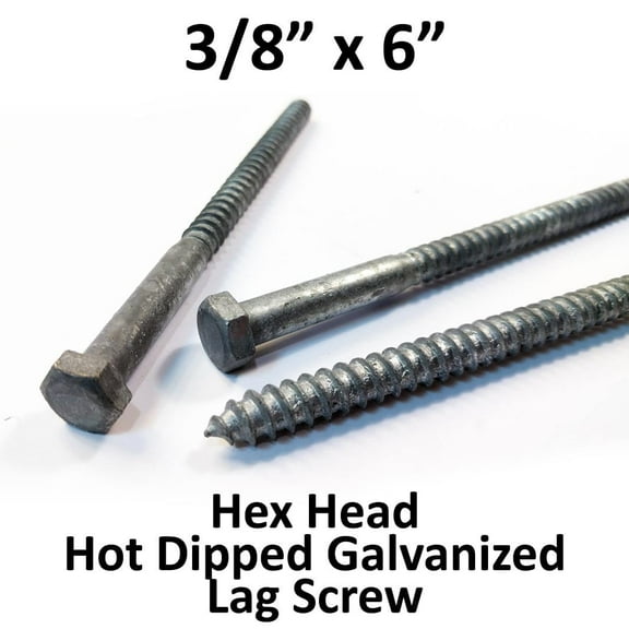 (50) 3/8" x 6" Lag Screws Galvanized