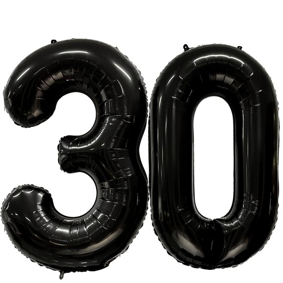 Number Balloons Firomi Black 30 Giant Jumbo Mylar Foil, 1 m