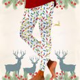 thumbnail image 4 of Zhanying Christmas Light Leggings Plus Size Breathable Wrinkle-Resistant High Waisted Capris White M, 4 of 5