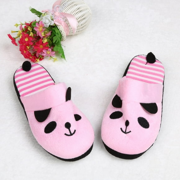 Lovely Cartoon Panda Home Floor Soft Stripe Slippers Female Shoes PK 40