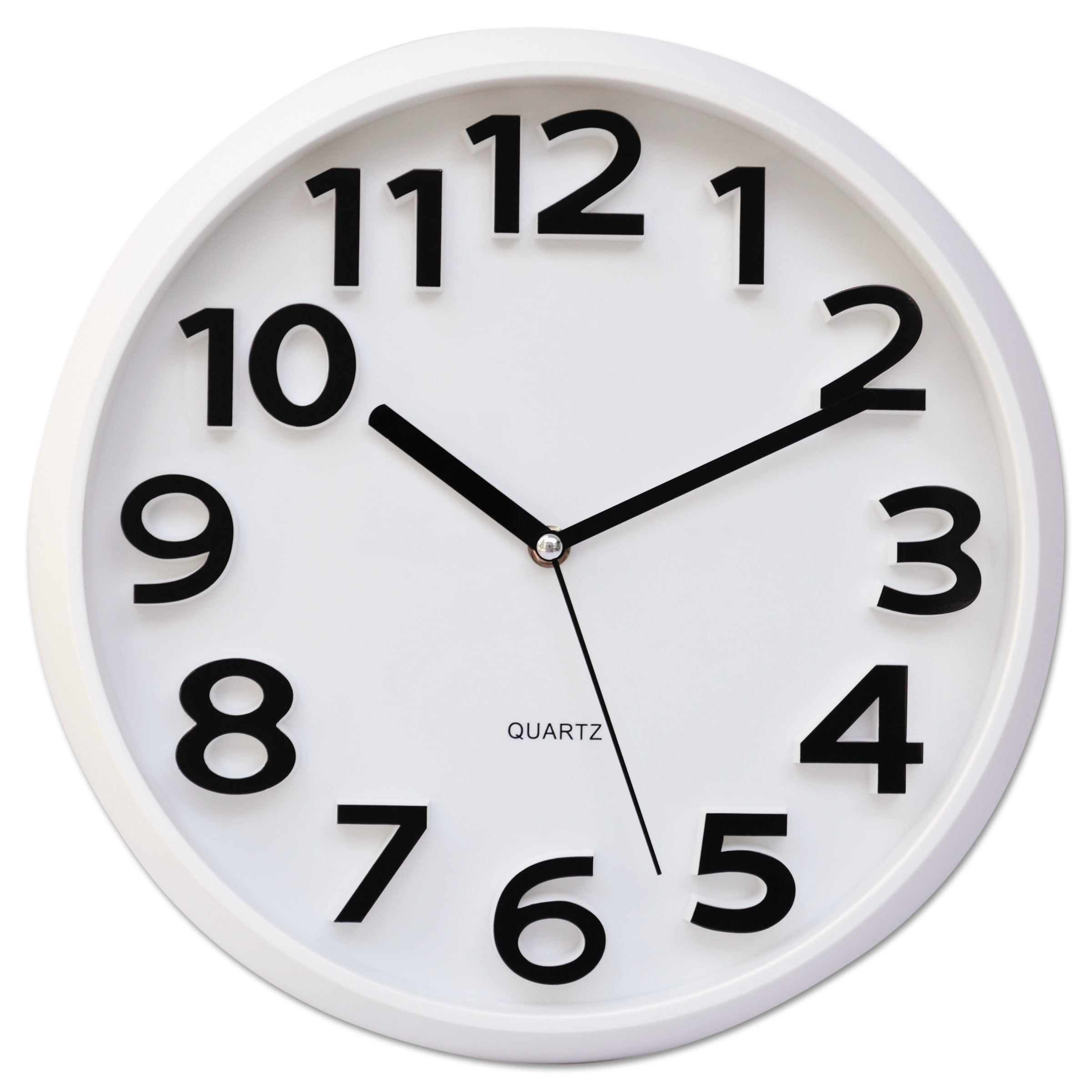 Universal Round Wall Clock, White, 13"