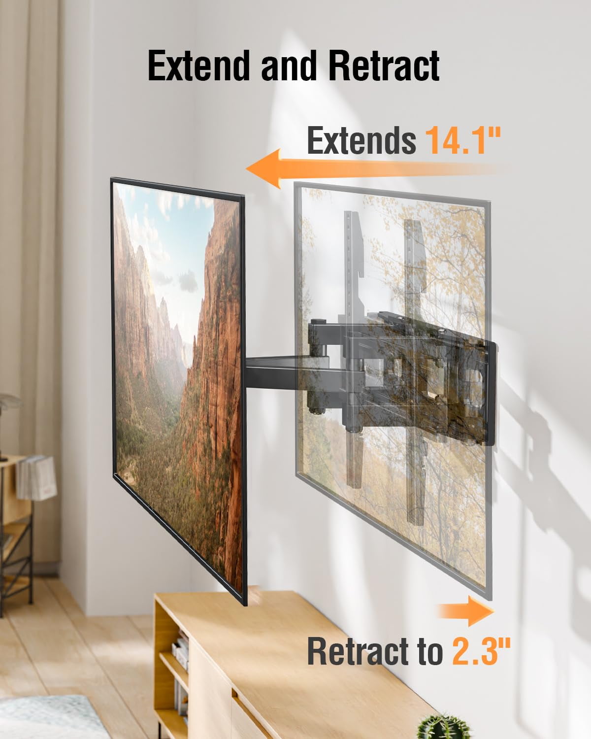 HOMOUNT Full Motion TV Wall Mount for Most 26-70 Inch TVs, TV Bracket with Dual Swivel Articulating Arm, Max VESA 400x400mm, up to 99 lbs