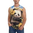 thumbnail image 6 of Daiia Clear Sky Cute Sunflower Panda Printed Men's Tank Tops,Casual Soft Sleeveless Gym Muscle Shirts Bodybuilding Tee-Medium, 6 of 8