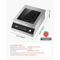 thumbnail image 5 of KFFKFF Mobile Induction Cooking Surface, 5000W Professional Induction Heater with 16 Heat Levels, Stainless Steel Tabletop Induction Warming Plate with 4H Timer, Safety Lock, 5 of 9