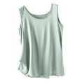 thumbnail image 4 of ibuvkizy Womens Silk Satin Tank Tops,Women's Spring Summer Solid Color Round-Neck Sleeveless Casual Shirt Top Mint Green,XL, 4 of 4