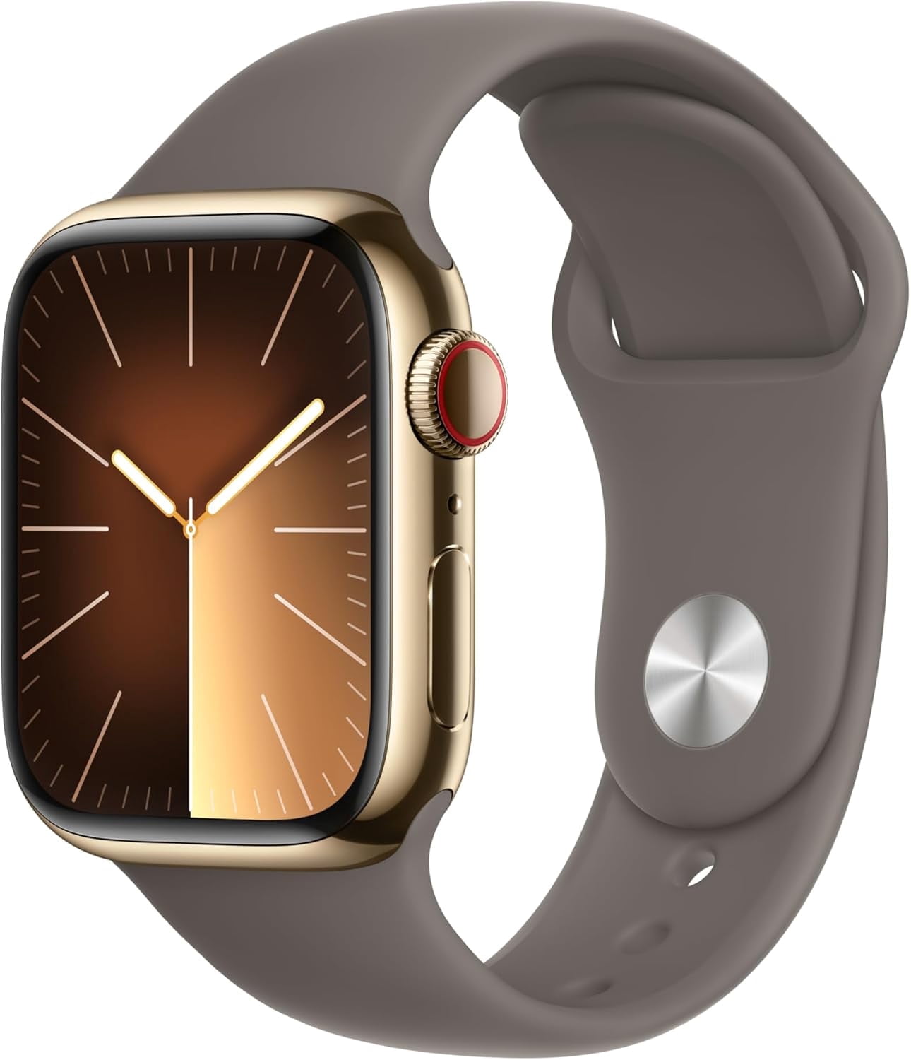 Pre-Owned Apple Watch Series 9 With Blood Oxygen. GPS + Cellular 45mm Stainless Steel Case with Gold Milanese Loop. - Gold (Good)
