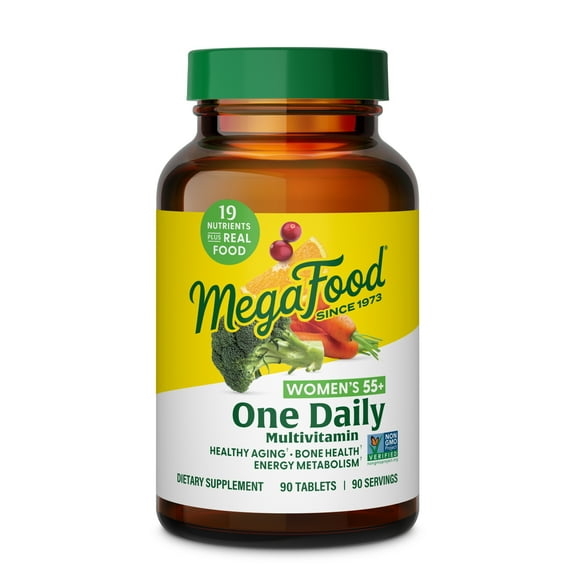 MegaFood Women's 55  Multivitamin - Vitamins A, C, D3 & E - Aging Support - 90 Servings