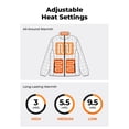 thumbnail image 3 of ororo Women's 4-Zone Heated Quilted Jacket with Battery, Water & Wind-Resistant Heating Jacket for Winter Commuting, Hiking & Gifting (Obsidian Black, M), 3 of 8