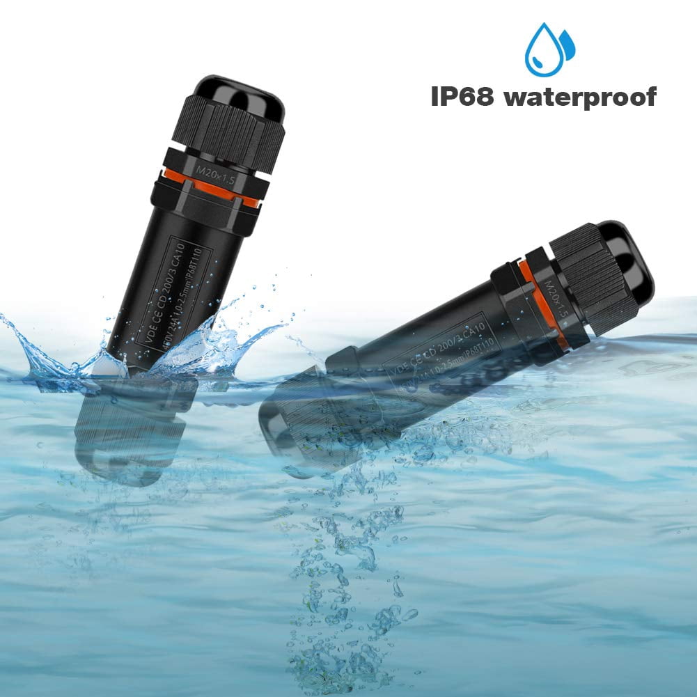 Electrical Junction Box IP68, Electrical Cable Connector External Junction Box 3 Wire, Domino Junction Box for Cable Ø 1 to 13 mm (8 Pcs)