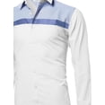 thumbnail image 3 of FashionOutfit Men's Long Sleeve Patterned High Low Curved Hem Shirt, 3 of 3