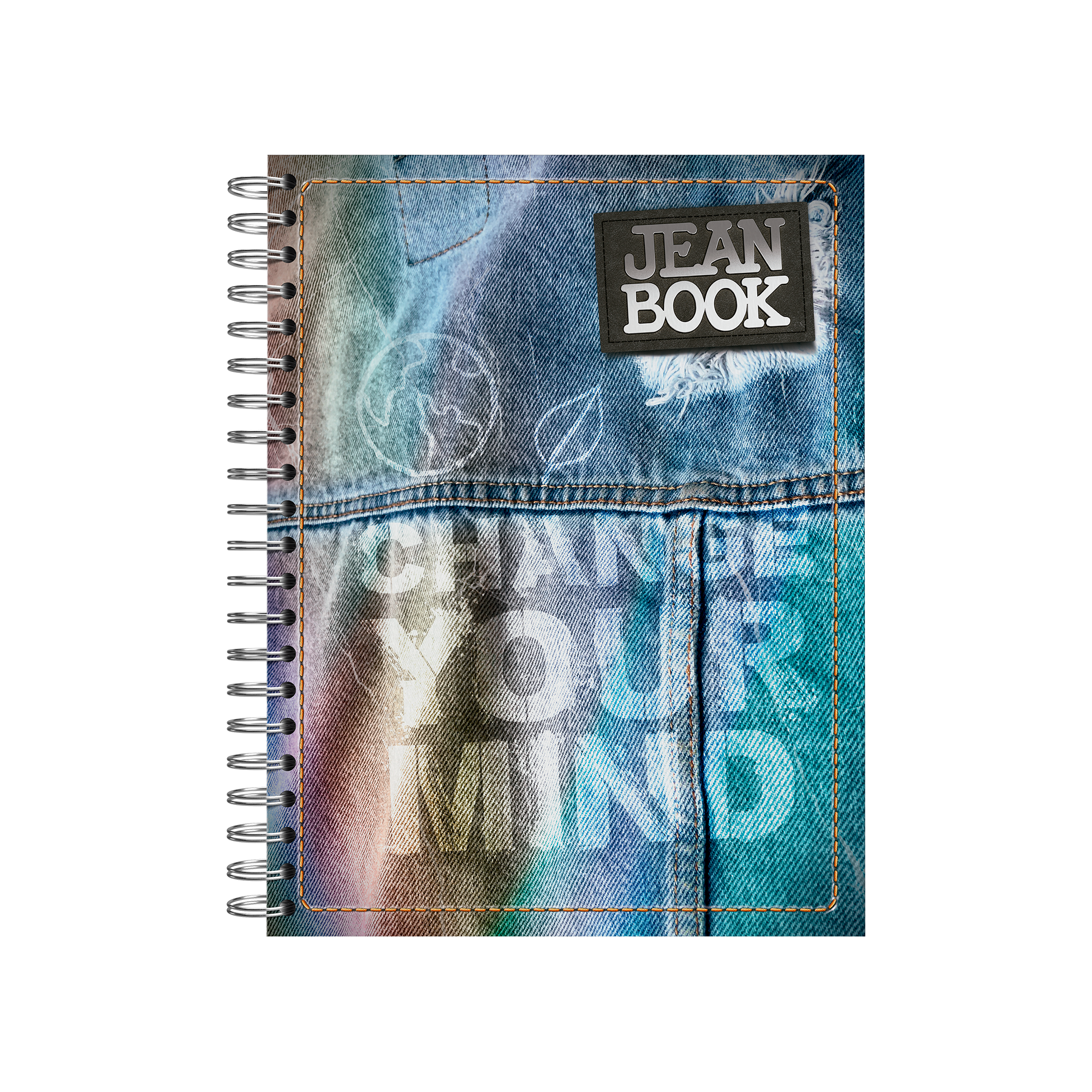 Norma Jean Book Revolution DB Large Wide Rule Spiral Notebook 9" x 11" Multicolor 200 Sheets
